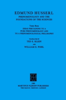 【预订】Ideas Pertaining to a Pure Phenomenology and to a Phenomenological P 9781402002564