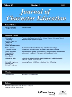 预订 Journal of Character Education Volume 18 Number 2 2022: 9798887304779