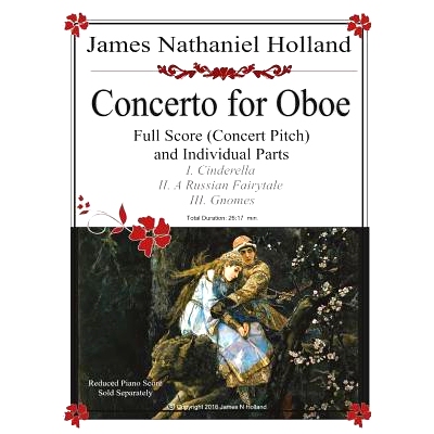 预订 Concerto for Oboe Full Score and Individual Parts: 9781721826773