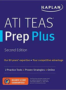 【预售】Ati Teas Prep Plus: 2 Practice Tests + Proven Strategies + Online