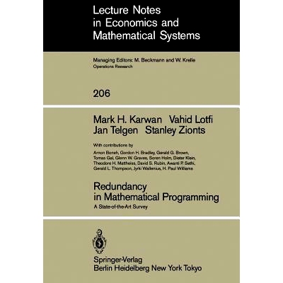 预订 Redundancy in Mathematical Programming: A State-of-the-Art Survey: 9783540115526