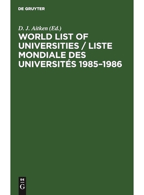 预订 World List of Universities / Liste Mondiale des Universités 1985–1986: 9783112420294