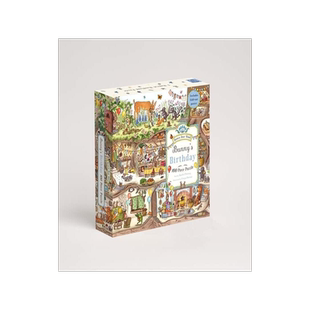 现货 兔子的生日派对 100块拼图 英文原版 Freya Hartas插画 礼品书 Bunny's Birthday Puzzle: A Magical Woodland