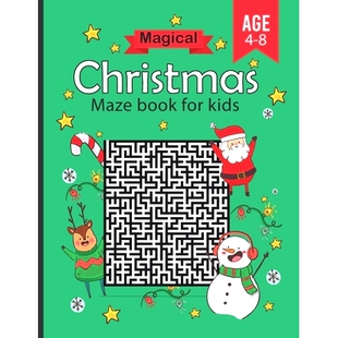 mazes magical Funny puzzles Workbook Maze Activity kids christmas holiday maze Age book 预订 Amazing for