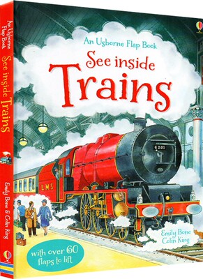 英文原版 看里面：火车 大开本翻翻书 科普启蒙 See Inside Trains Usborne