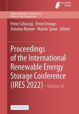 [预订]Proceedings of the International Renewable Energy Storage Conference (IRES 2022) 9789464631555