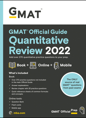【预订】Gmat Official Guide Quantitative Review 2022:Book + Online Question Bank, 1Ed 9781119793786