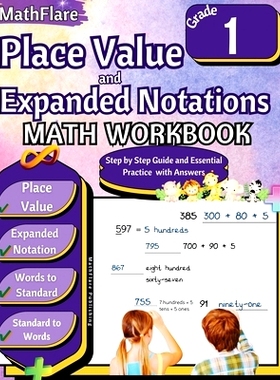 预订 Place Value and Expanded Notations Math Workbook 1st Grade: Place Value Grade 1, Expanded Notations with Answers: 9