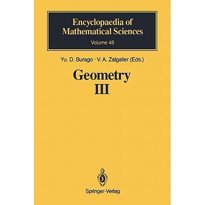 预订 Geometry III Theory of Surfaces 9783642081026