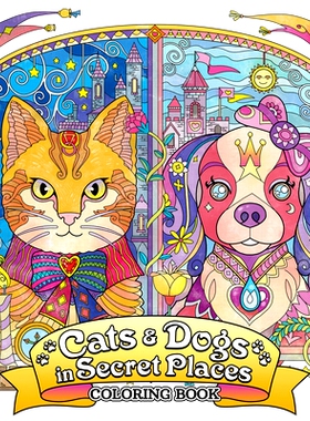 预订 Cats and Dogs in Secret Places: Coloring Book: Malbuch: 9781648277924