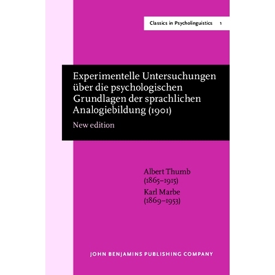 预订 Experimentelle Untersuchungen über die psychologischen Grundlagen der sprachlichen Analogiebildung (1901). New edi