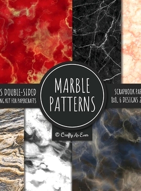 预订 Marble Patterns Scrapbook Paper Pad 8x8 Scrapbooking Kit for Papercrafts, Cardmaking, Printmaking, DIY Crafts, Stat