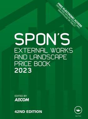 [预订]Spon’s External Works and Landscape Price Book 2023 9781032331768