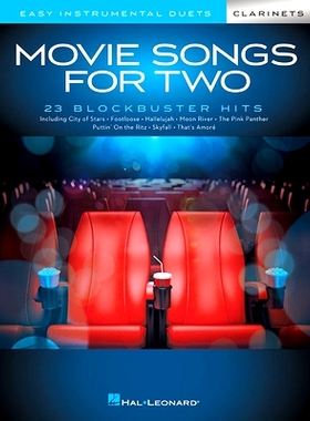 预订 Movie Songs for Two Clarinets: Easy Instrumental Duets 适合两把单簧管演奏的电影歌曲：简单的乐器二重奏: 978154003716