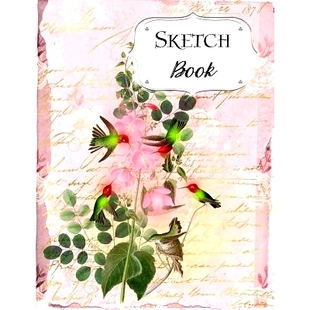 预订 Artists Doodling Notebook Sketchbook for Flo Pink Floral Bird Scetchpad Drawing Creative Pad Book Sketch