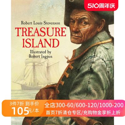 现货罗伯特·英潘名著插画系列：金银岛 精装绘本 英文原版 Treasure Island (Ingpen Hardback Classics)