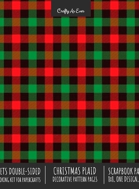 预订 Christmas Plaid Scrapbook Paper Pad 8x8 Scrapbooking Kit for Cardmaking Gifts, DIY Crafts, Printmaking, Papercrafts
