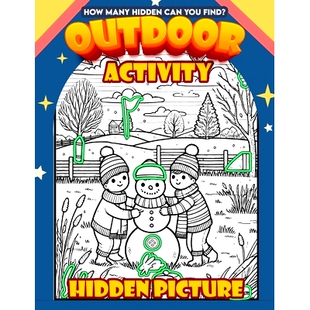 预订 Outdoor Activity Hidden Picture: 300+ objects to find can you find the hidden heart, egg, hat, slice of pie? 户外活
