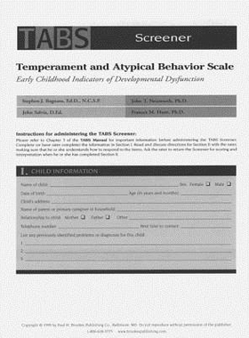 预订 Temperament and Atypical Behavior Scale (TABS) Screener: Early Childhood Indicators of Developmental Dysfunction: 9
