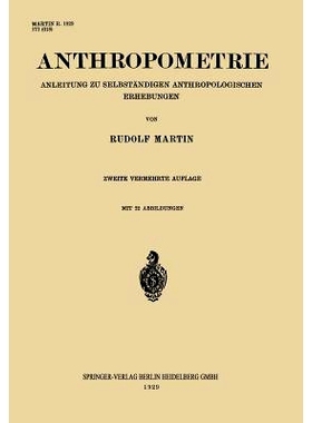 预订 Anthropometrie: Anleitung zu Selbständigen Anthropologischen Erhebungen: 9783662314746