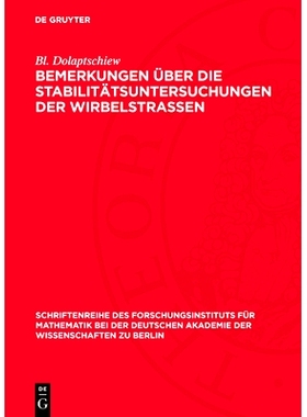 预订 Bemerkungen Über Die Stabilitätsuntersuchungen Der Wirbelstrassen: 9783112774625