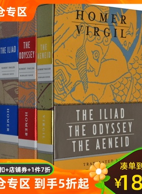 预售 英文原版 The Iliad Odyssey and Aeneid box set 荷马史诗三部曲 伊利亚特 奥德赛 埃涅伊德 3册盒装 企鹅经典毛边书收藏版