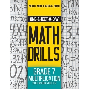 预订 One-Sheet-A-Day Math Drills: Grade 7 Multiplication - 200 Worksheets (Book 23 of 24): 9781627342377