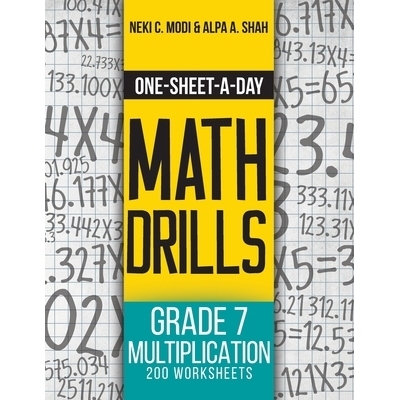 预订 One-Sheet-A-Day Math Drills: Grade 7 Multiplication - 200 Worksheets (Book 23 of 24): 9781627342377