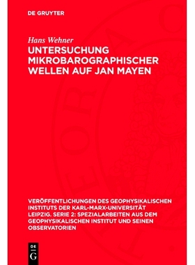 预订 Untersuchung mikrobarographischer Wellen auf Jan Mayen: 9783112756508