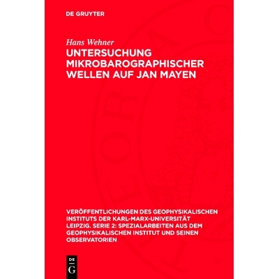 预订 Untersuchung mikrobarographischer Wellen auf Jan Mayen: 9783112756508