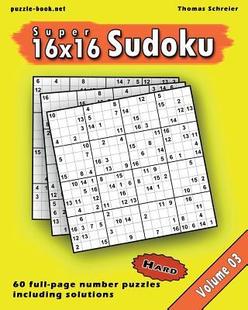 Vol. 9781975858315 Super Full page Hard 16x16 Sudoku Number 预订