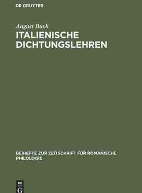 【预订】Italienische Dichtungslehren 9783111291222