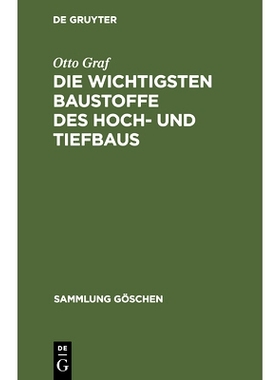 预订 Die wichtigsten Baustoffe des Hoch- und Tiefbaus: 9783110062175