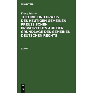 Privatrecht Preus. Bd.1 9783112410899 预订 Tphg Förster