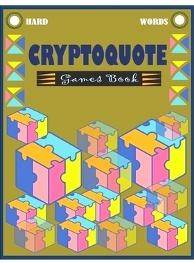预订 Hard Words Cryptoquote Games Book: Large Print Cryptograms Puzzle For Seniors - Awesome Cryptogram Puzzles Book: 97
