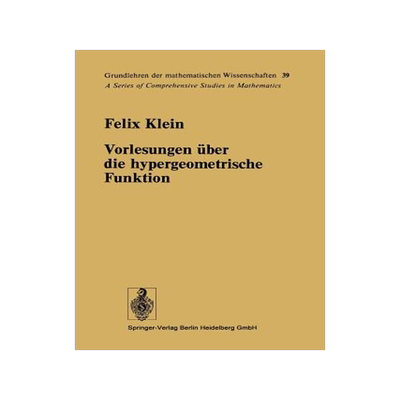 预订 Vorlesungen über die hypergeometrische Funktion