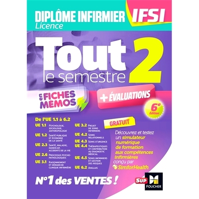 预订 Diplôme infirmier licence IFSI : tout le semestre 2 en fiches mémos : de l’UE 1.1 à 6.2 护理文凭 IFSI 许可证：