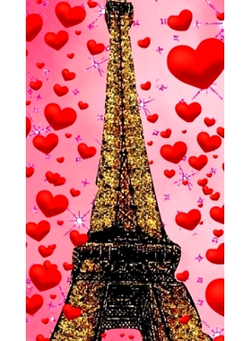 预订 Paris eiffel tower glitter glitter red hearts creative blank journal sir Michael designer edition: Paris eiffel tow