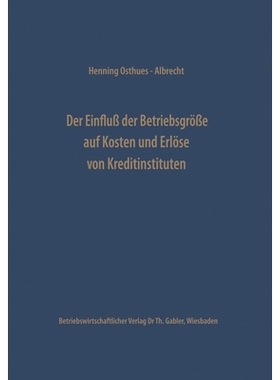 预订 Der Einfluß der Betriebsgröße auf Kosten und Erlöse von Kreditinstituten: 9783663000112
