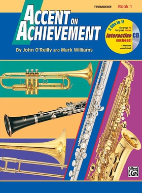 Accent on Achievement, Bk 1: Trombone, Book & CD 长号指南：书籍和 CD: 9780739005187