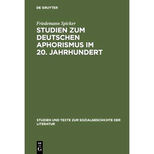 deutschen Aphorismus 预订 Jahrhundert zum 20. 9783484350793 Studien