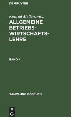 【预订】MELLEROWICZ: ALLG. BWL BD. 4 11A SG 1186/1186A 9783111018027