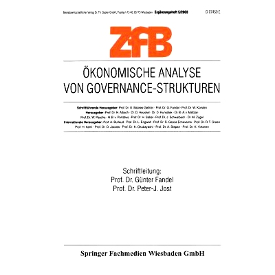 预订 Ökonomische Analyse von Governance-Strukturen: 9783409124508