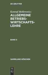 III 9783111214108 MELLEROWICZ 11A 1154 BD. BWL ALLGEM. 预订