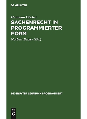 预订 Sachenrecht in programmierter Form: 9783110069419