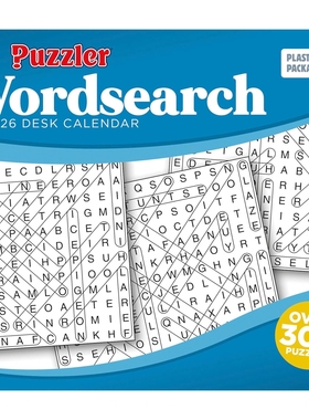 现货 找单词游戏 2026年台历 每天一页 扩充词汇量 减压健脑 进口日历 英文原版 新年礼物 Word Search, Puzzler Box Calendar