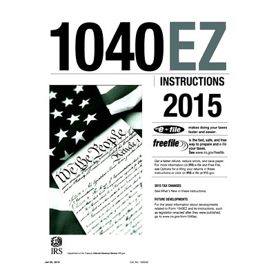 预订 1040EZ Instructions 2015: 9781523715268