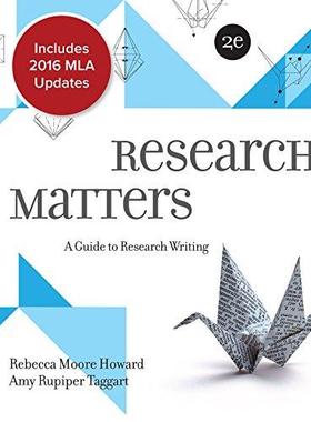 [预订]Research Matters MLA 2016 Update 9781260088298