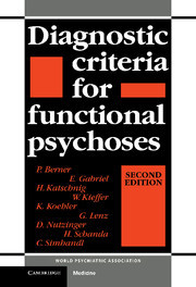 【预订】Diagnostic Criteria for Functional Psychoses