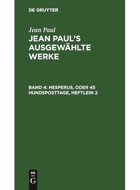 预订 Hesperus, oder 45 Hundsposttage, Heftlein 2: 9783112443316